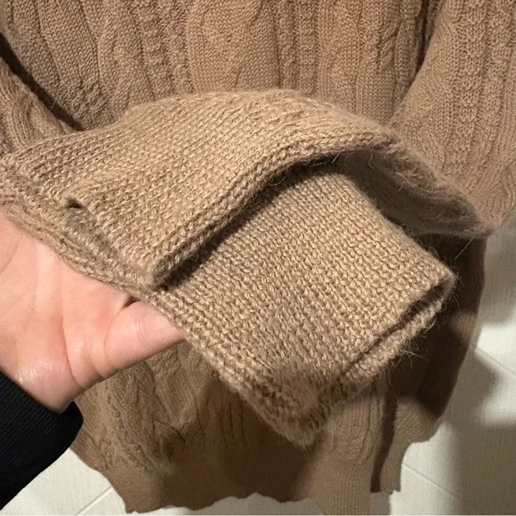 Vintage‎ 💯 Alpaca Wool Jax Taupe Cable Knit Sweater/ Luxury/ Old Money/ Natural - Picture 5 of 7